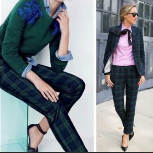 j crew green plaid pants